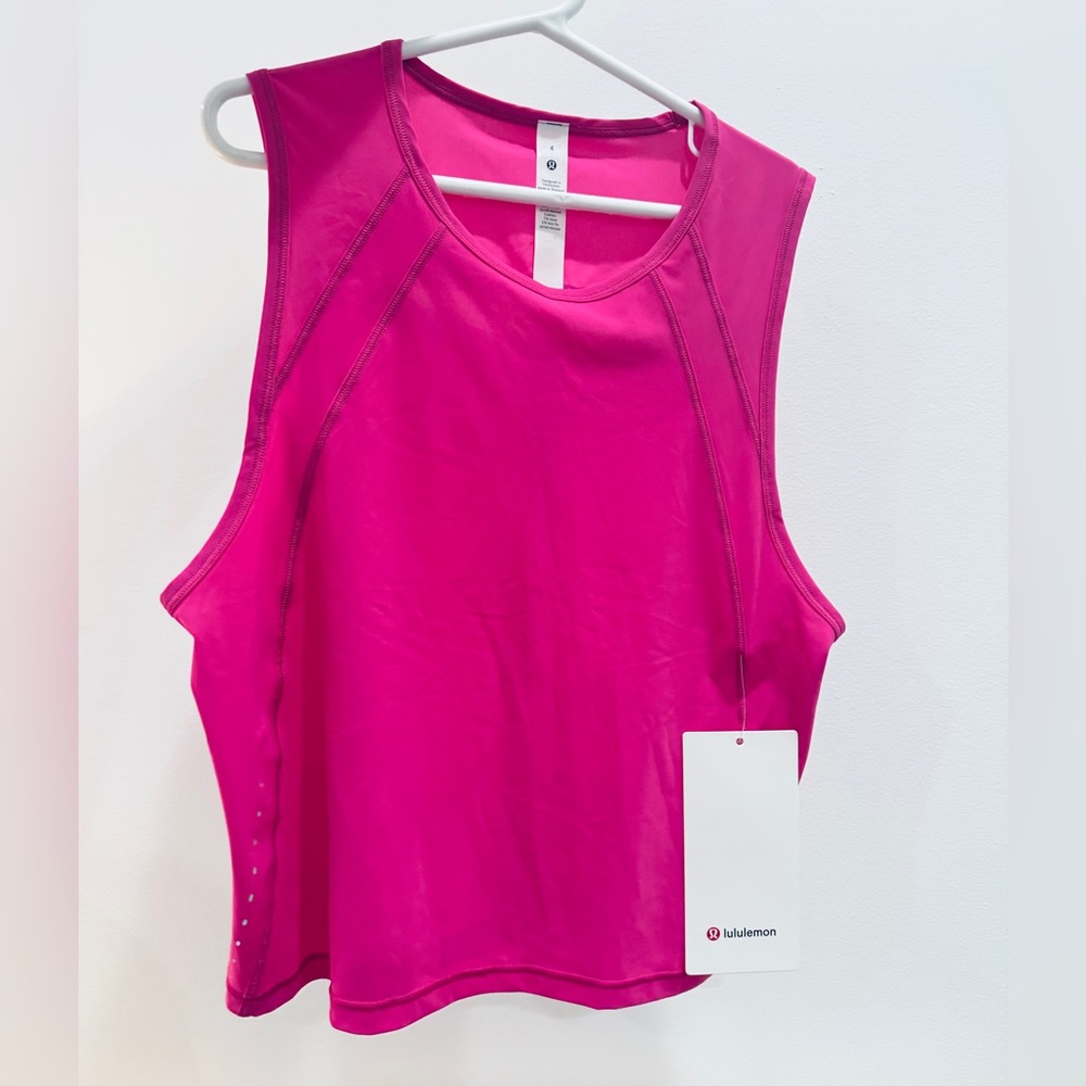 LULULEMON BRAND NEW SCULPT CROPPED TANK pink, size 4, with tag